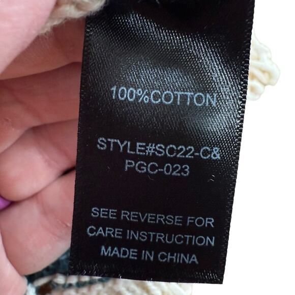 Altar'd State Womens Fashion Wave Stripe Print Crochet Top Blue M Bohemian Boho - Picture 6 of 10